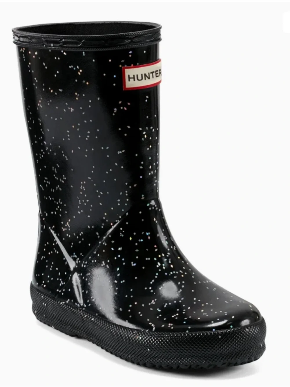 Hunter Little Kid Glitter Black Rain Boots NIB size 13